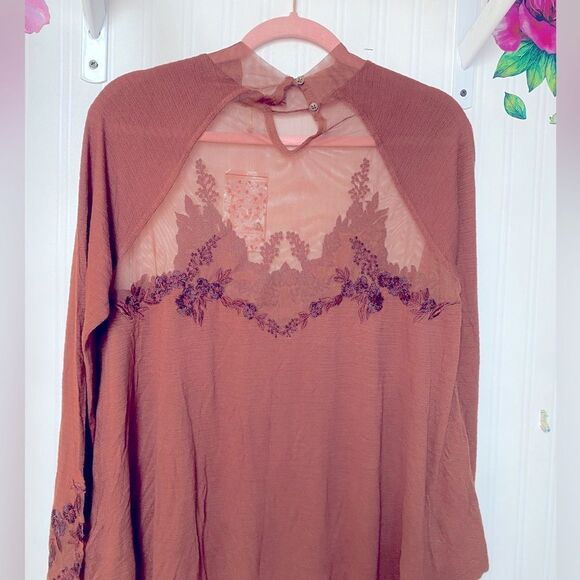 NWT Free People‎ Saheli Embroidered-Mesh Top Sz S - Picture 6 of 6